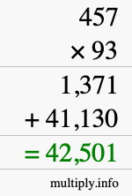 How to calculate 457 times 93 using long multiplication How to calculate 457 times 93 using long multiplication