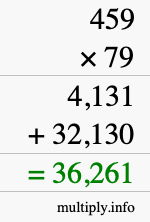 How to calculate 459 times 79 using long multiplication How to calculate 459 times 79 using long multiplication