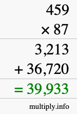 How to calculate 459 times 87 using long multiplication How to calculate 459 times 87 using long multiplication