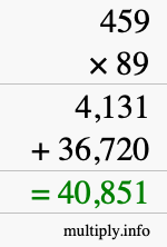 How to calculate 459 times 89 using long multiplication How to calculate 459 times 89 using long multiplication