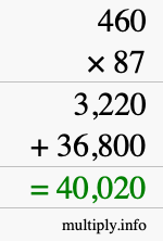 How to calculate 460 times 87 using long multiplication How to calculate 460 times 87 using long multiplication