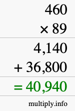How to calculate 460 times 89 using long multiplication How to calculate 460 times 89 using long multiplication