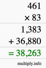 How to calculate 461 times 83 using long multiplication