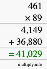 How to calculate 461 times 89 using long multiplication How to calculate 461 times 89 using long multiplication