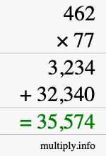 How to calculate 462 times 77 using long multiplication How to calculate 462 times 77 using long multiplication