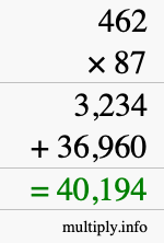 How to calculate 462 times 87 using long multiplication How to calculate 462 times 87 using long multiplication