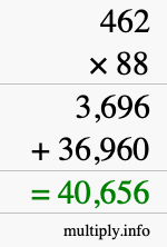How to calculate 462 times 88 using long multiplication