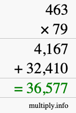 How to calculate 463 times 79 using long multiplication How to calculate 463 times 79 using long multiplication
