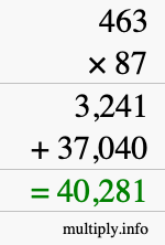 How to calculate 463 times 87 using long multiplication How to calculate 463 times 87 using long multiplication