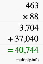 How to calculate 463 times 88 using long multiplication