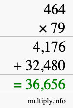 How to calculate 464 times 79 using long multiplication How to calculate 464 times 79 using long multiplication