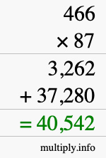 How to calculate 466 times 87 using long multiplication How to calculate 466 times 87 using long multiplication