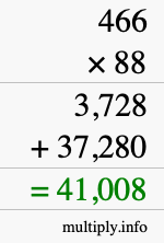 How to calculate 466 times 88 using long multiplication