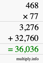 How to calculate 468 times 77 using long multiplication How to calculate 468 times 77 using long multiplication