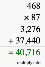 How to calculate 468 times 87 using long multiplication