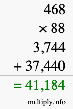 How to calculate 468 times 88 using long multiplication