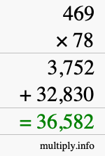 How to calculate 469 times 78 using long multiplication