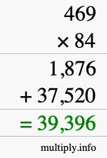 How to calculate 469 times 84 using long multiplication