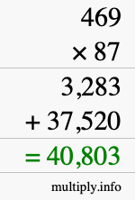 How to calculate 469 times 87 using long multiplication