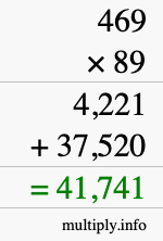 How to calculate 469 times 89 using long multiplication