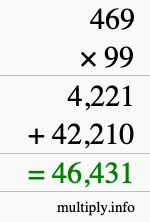 How to calculate 469 times 99 using long multiplication
