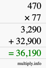 How to calculate 470 times 77 using long multiplication How to calculate 470 times 77 using long multiplication