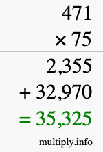 How to calculate 471 times 75 using long multiplication How to calculate 471 times 75 using long multiplication