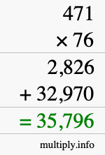 How to calculate 471 times 76 using long multiplication