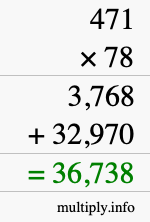How to calculate 471 times 78 using long multiplication