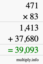 How to calculate 471 times 83 using long multiplication