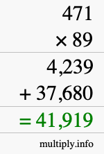 How to calculate 471 times 89 using long multiplication