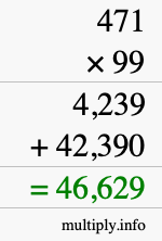 How to calculate 471 times 99 using long multiplication