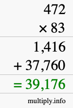 How to calculate 472 times 83 using long multiplication