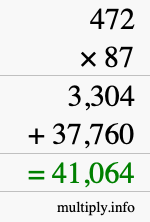How to calculate 472 times 87 using long multiplication