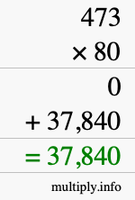 How to calculate 473 times 80 using long multiplication