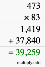 How to calculate 473 times 83 using long multiplication
