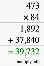How to calculate 473 times 84 using long multiplication