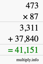 How to calculate 473 times 87 using long multiplication