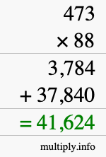 How to calculate 473 times 88 using long multiplication