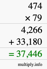 How to calculate 474 times 79 using long multiplication How to calculate 474 times 79 using long multiplication