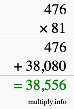 How to calculate 476 times 81 using long multiplication