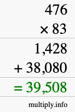 How to calculate 476 times 83 using long multiplication