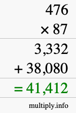 How to calculate 476 times 87 using long multiplication