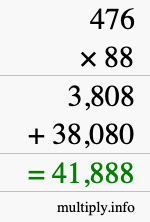 How to calculate 476 times 88 using long multiplication