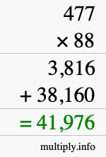 How to calculate 477 times 88 using long multiplication