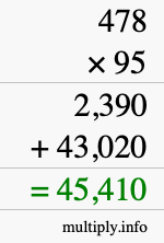 How to calculate 478 times 95 using long multiplication How to calculate 478 times 95 using long multiplication