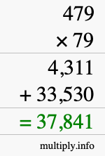 How to calculate 479 times 79 using long multiplication