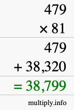 How to calculate 479 times 81 using long multiplication