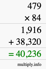 How to calculate 479 times 84 using long multiplication How to calculate 479 times 84 using long multiplication