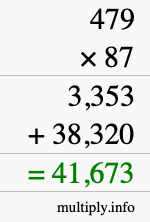 How to calculate 479 times 87 using long multiplication
